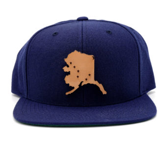 Alaska-Navy-Flatbill-Snapback-Leather-Patch-Hat