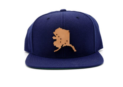 Alaska-Navy-Flatbill-Snapback-Leather-Patch-Hat