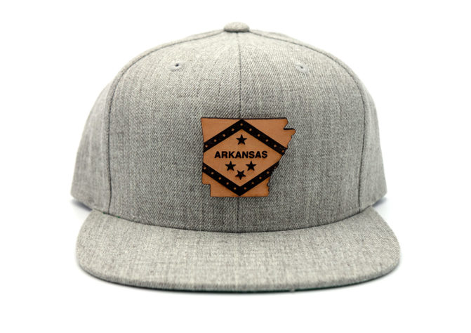 Flatbill Snapback Leather Patch Hat 