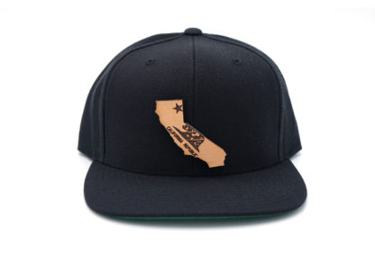 California-Black-Flatbill-Snapback-Leather-Patch-Hat-USA