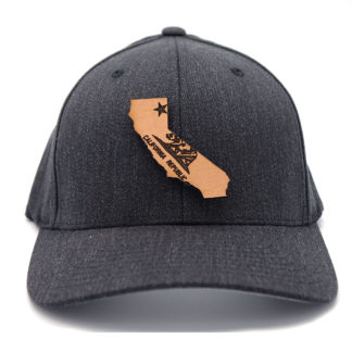 California-Dark-Heather-Flexfit-Leather-State-Patch-Hat