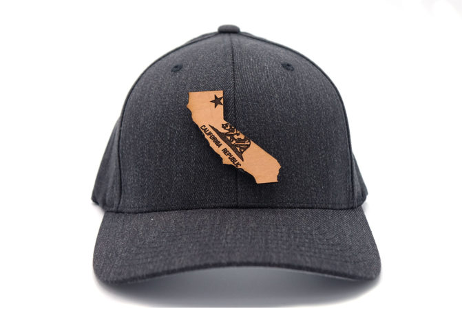 California-Dark-Heather-Flexfit-Leather-State-Patch-Hat