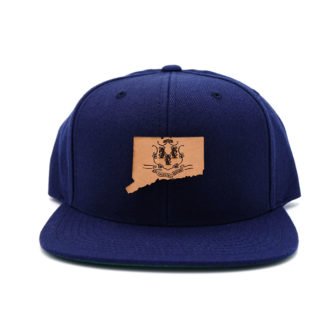 Connecticut-Navy-Flatbill-Snapback-Leather-Patch-Hat