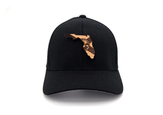 Florida-Black-Flexfit-Leather-State-Flag-Patch-Hat