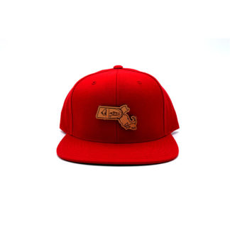 Massachusetts Flatbill Snapback Leather Patch Hat