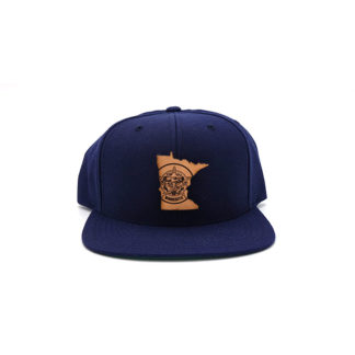 Minnesota Navy Flatbill Branded Leather Patch Hat