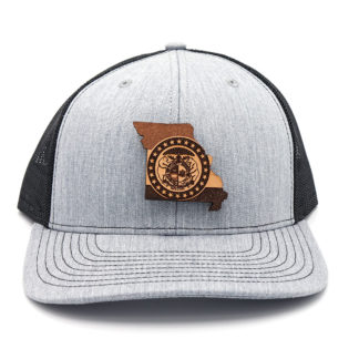 Missouri-Heather-Black-Trucker-Branded-Leather-Three-Thousand-Pennies-Hat