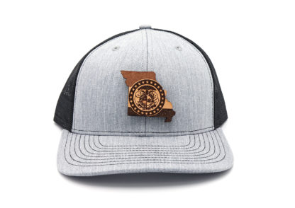 Missouri-Heather-Black-Trucker-Branded-Leather-Three-Thousand-Pennies-Hat