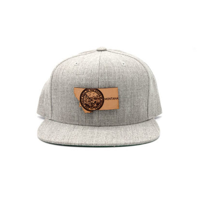 Montana Flatbill Snapback Leather Patch Hat2