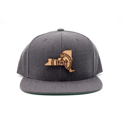 New York | Dark Heather Flatbill Snapback State Flag Hat