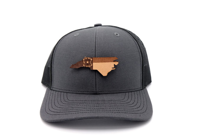 North-Carolina-Charcoal-Black-Trucker-Snapback-Custom-Hat