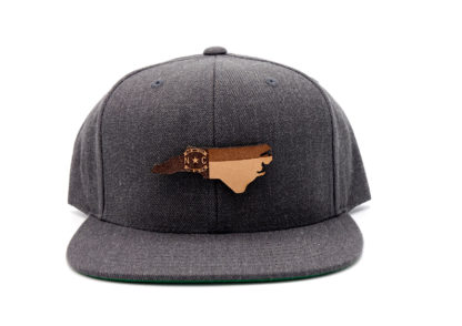 North-Carolina-Dark-Heather-Flatbill-Snapback-Branded-Leather-Patch