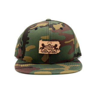 Pennsylvania-Camo-Flatbill-Snapback-Leather-Patch-Hat