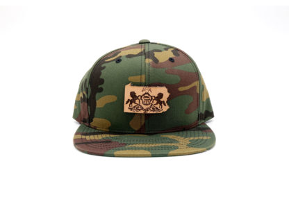 Pennsylvania-Camo-Flatbill-Snapback-Leather-Patch-Hat