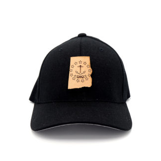 Rhode-Island-Black-Flexfit-Custom-Leather-Patch-Hat