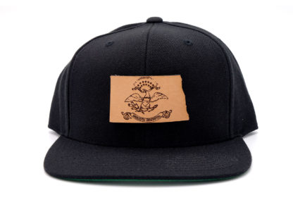 South-Dakota-Black-Flatbill-Snapback-Leather-Patch-Hat