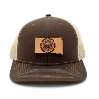 South-Dakota-Brown-Khaki-Trucker-Snapback-Custom-Patch-Hat