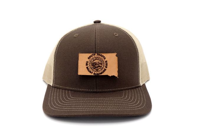 South-Dakota-Brown-Khaki-Trucker-Snapback-Custom-Patch-Hat