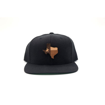 Texas Black Flatbill Snapback Custom Hat