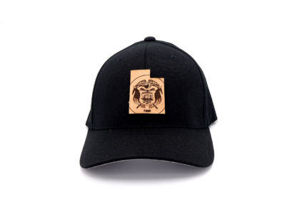 Utah-Black-Flexfit-Leather-Patch-Hat