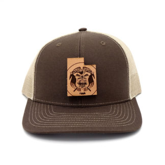 Utah-Brown-Khaki-Trucker-Branded-Leather-State-Patch