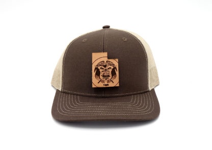 Utah-Brown-Khaki-Trucker-Branded-Leather-State-Patch