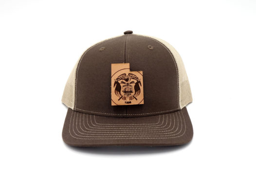Utah-Brown-Khaki-Trucker-Branded-Leather-State-Patch