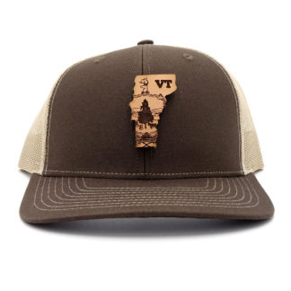 Vermont-Brown-Khaki-Trucker-Snapback-Custom-Patch-Hat