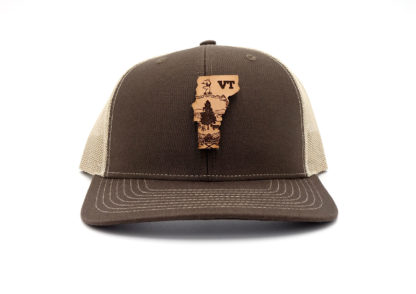 Vermont-Brown-Khaki-Trucker-Snapback-Custom-Patch-Hat