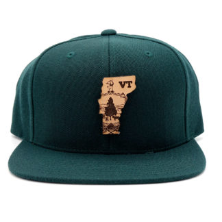 Vermont-Spruce-Flatbill-Snapback-Custom-Branded-Leather-Patch-Hat