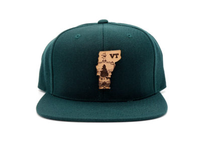Vermont-Spruce-Flatbill-Snapback-Custom-Branded-Leather-Patch-Hat