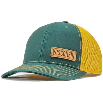 Wisconsin Hat, State Pride Hat, Trucker Hat, 3000 Hats, Leather Patch Hats, Custom Hats