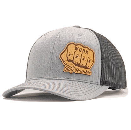 Work Hard Hat,, Trucker Hat, 3000 Hats, Leather Patch Hats, Custom Hats